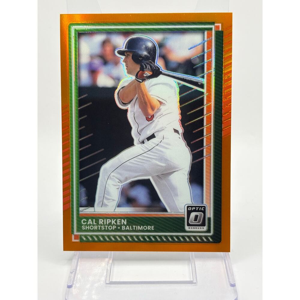 2025 Panini Donruss Optic Cal Ripken Jr Orange Prizm Refractor 87/199 SP Orioles